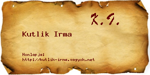 Kutlik Irma névjegykártya